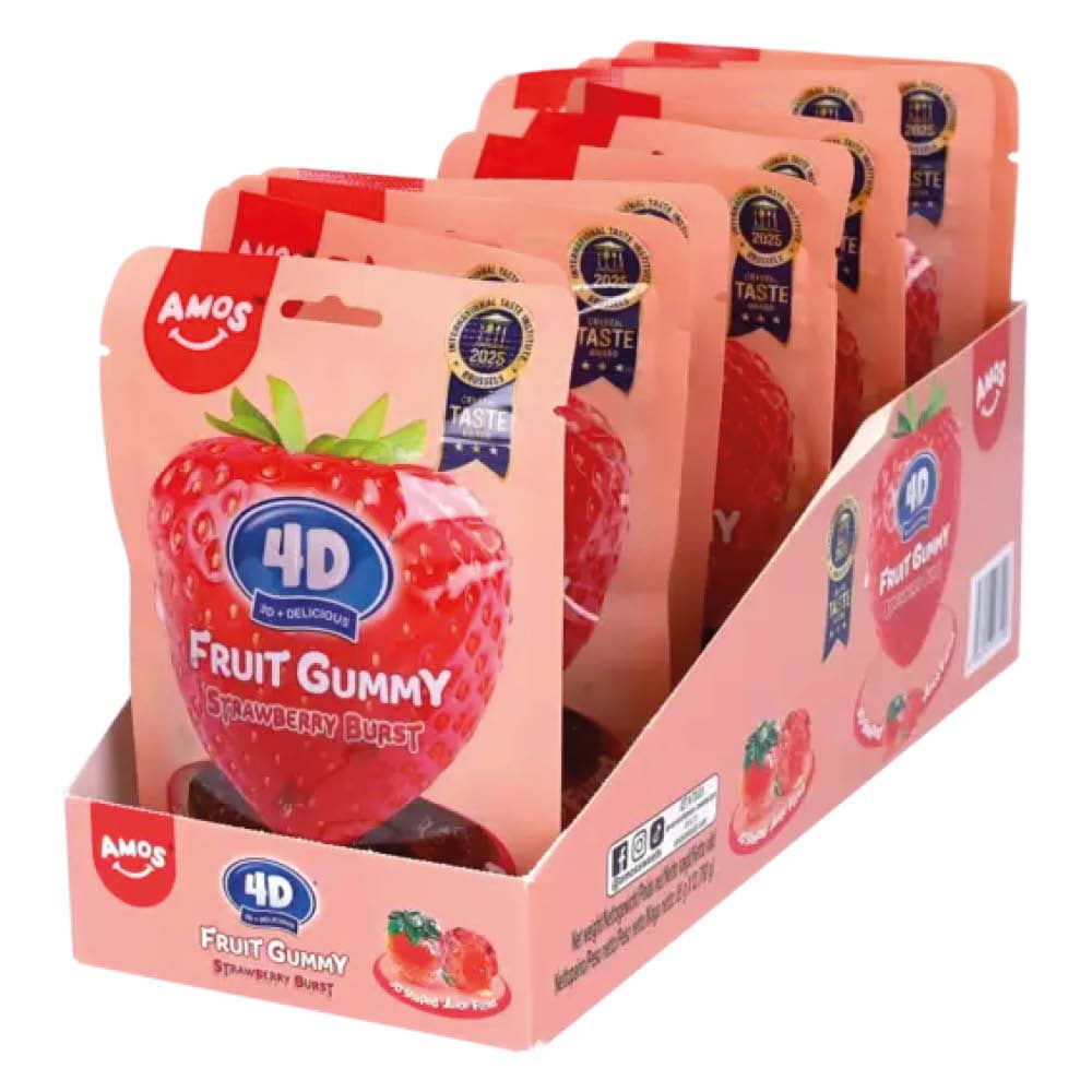 Amos 4D Fruit Gummy Strawberry 65g - 3