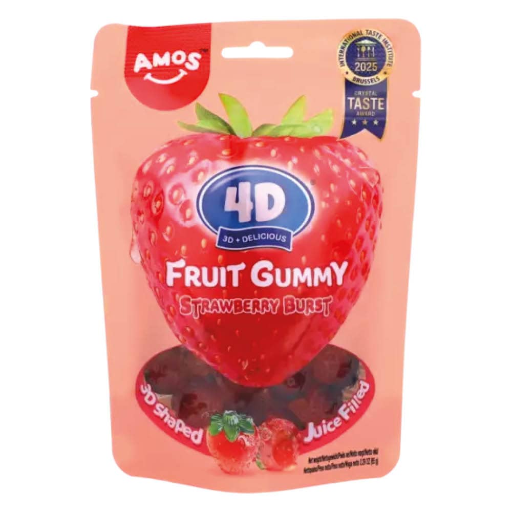 Amos 4D Fruit Gummy Strawberry 65g