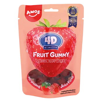 Amos 4D Fruit Gummy Strawberry 65g