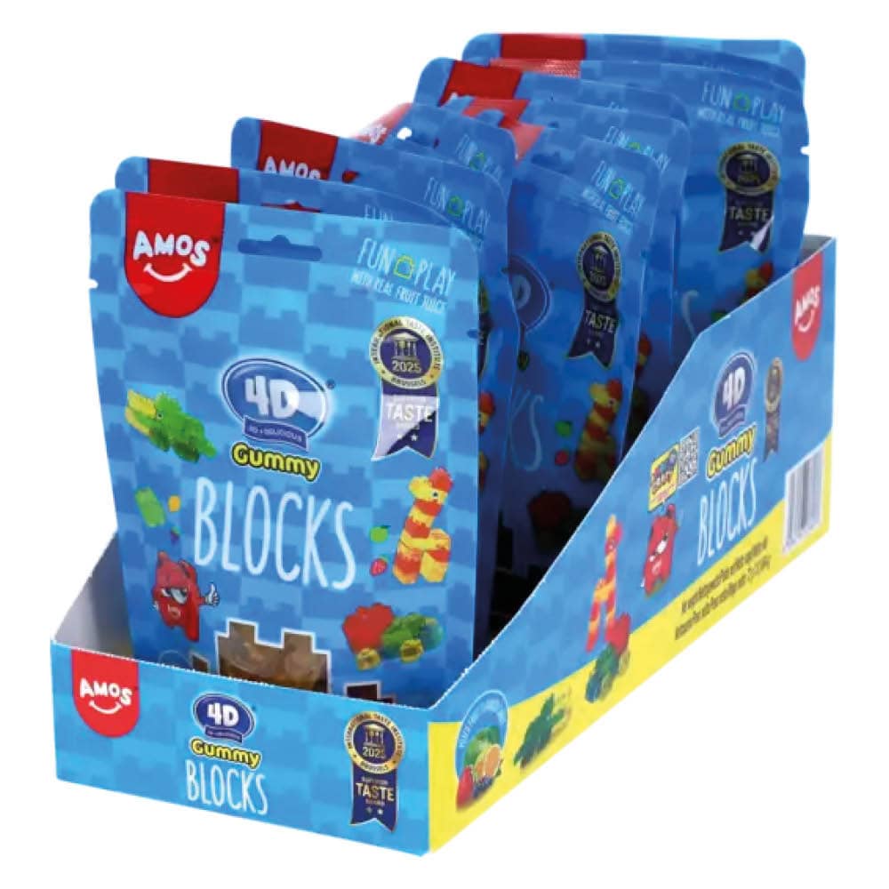 Amos 4D Fruit Gummy Blocks Mixed Fruits 65g - 3