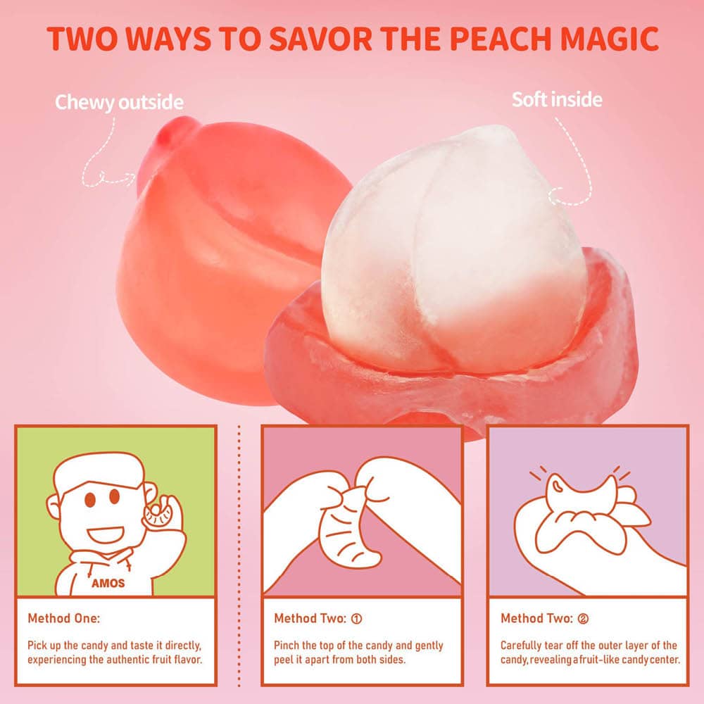 Amos Peelerz Gummy Peach 65g - 3
