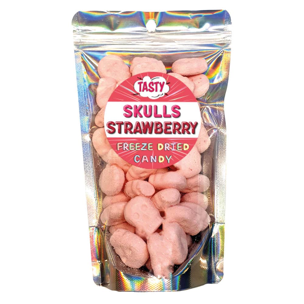 Frystorkat Godis Skulls Strawberry XL 100g