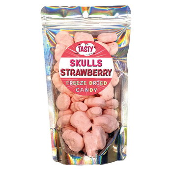 Frystorkat Godis Skulls Strawberry XL 100g