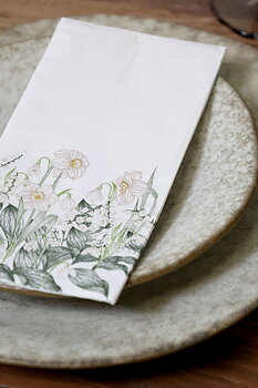 SERVETTER - VIT/VÅRGRÖNSKA