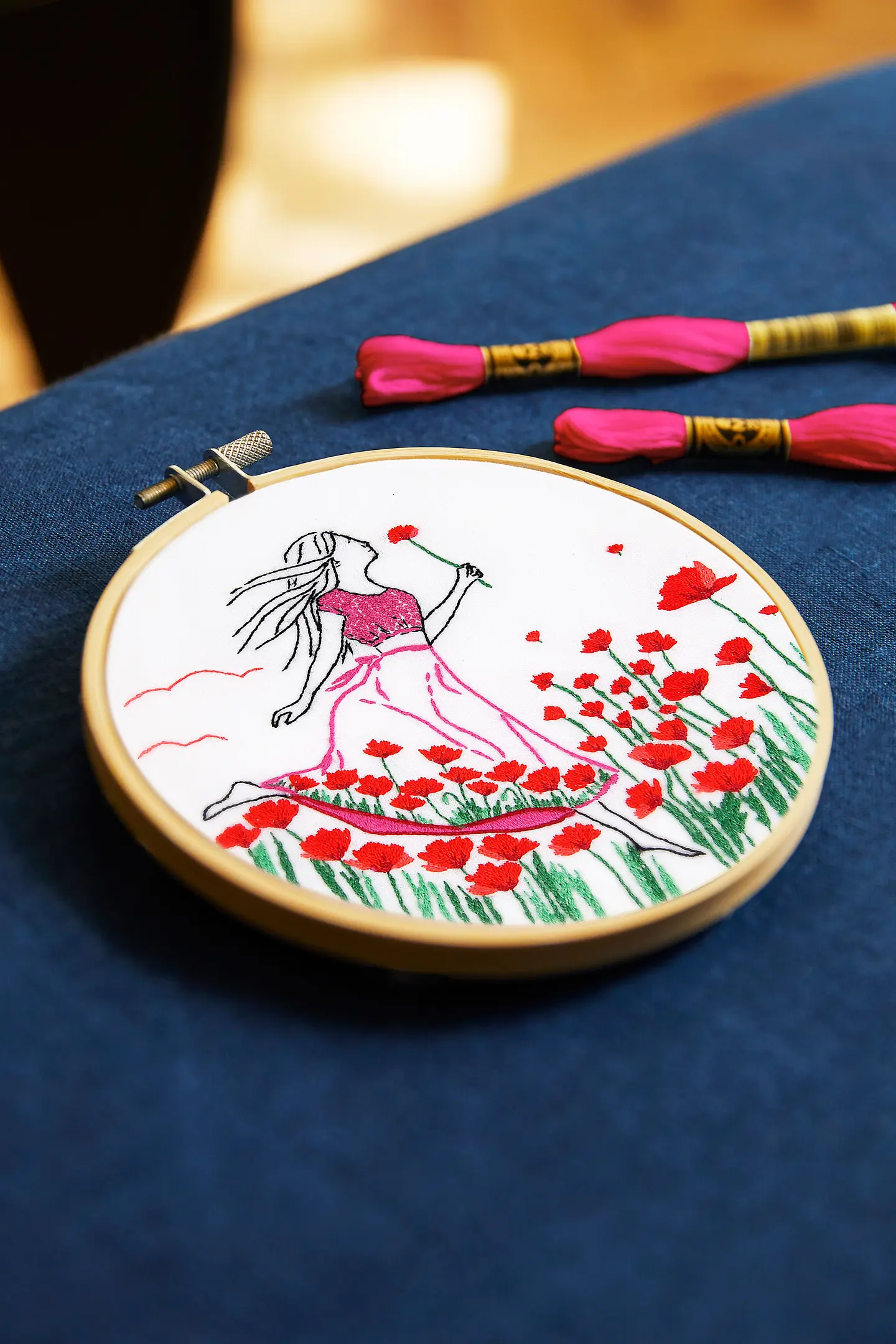 DMC Broderikit Romantic Poppies Ø 14,5 cm  - 2
