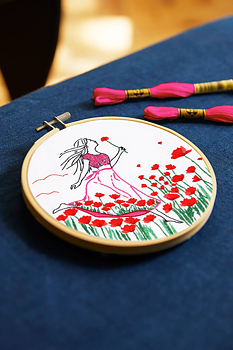 DMC Broderikit Romantic Poppies Ø 14,5 cm 