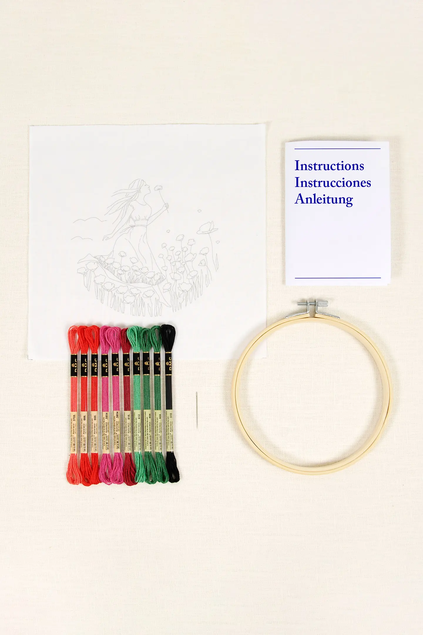 DMC Broderikit Romantic Poppies Ø 14,5 cm  - 3