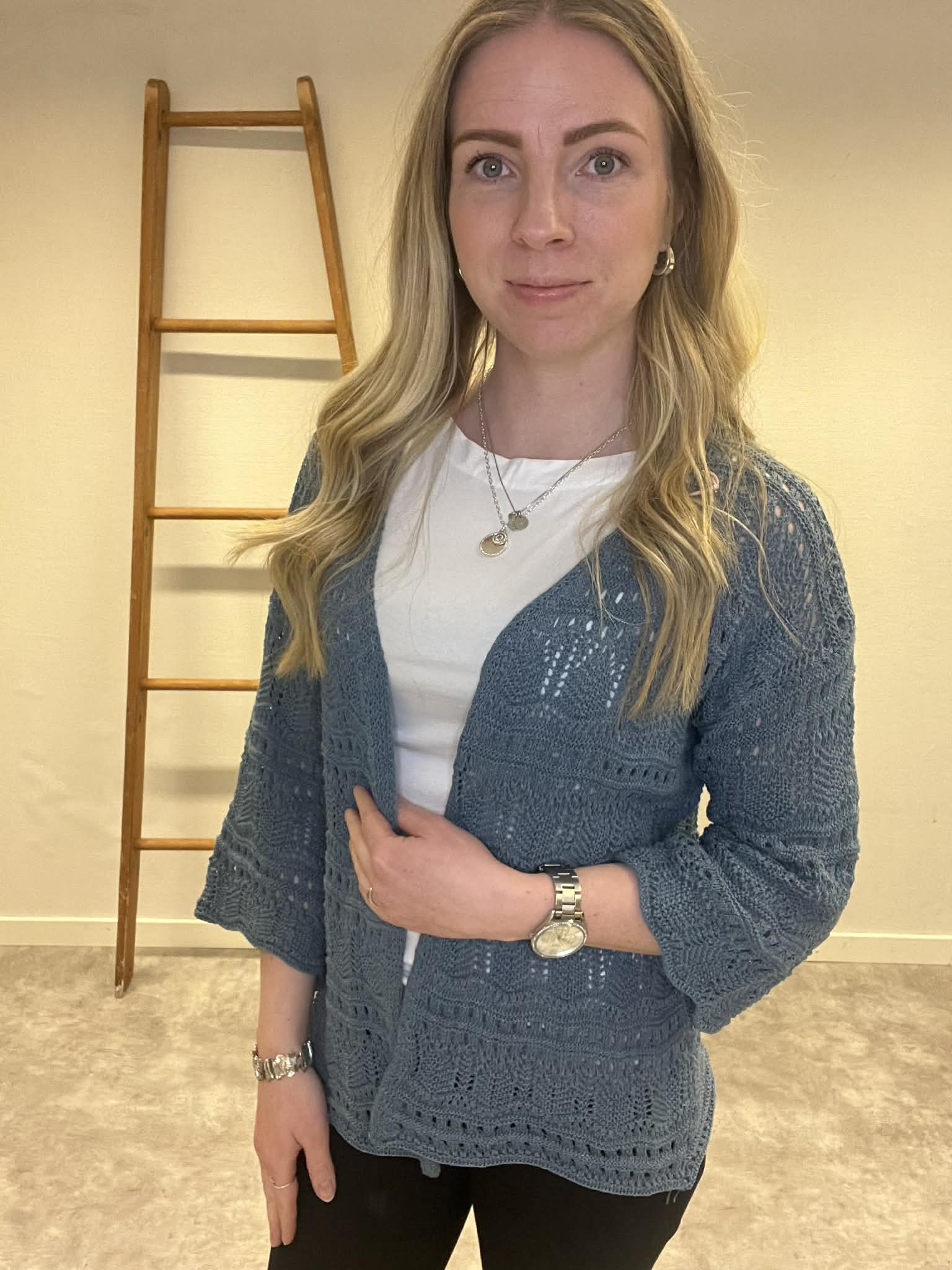Chica London - Virkad Cardigan Blå