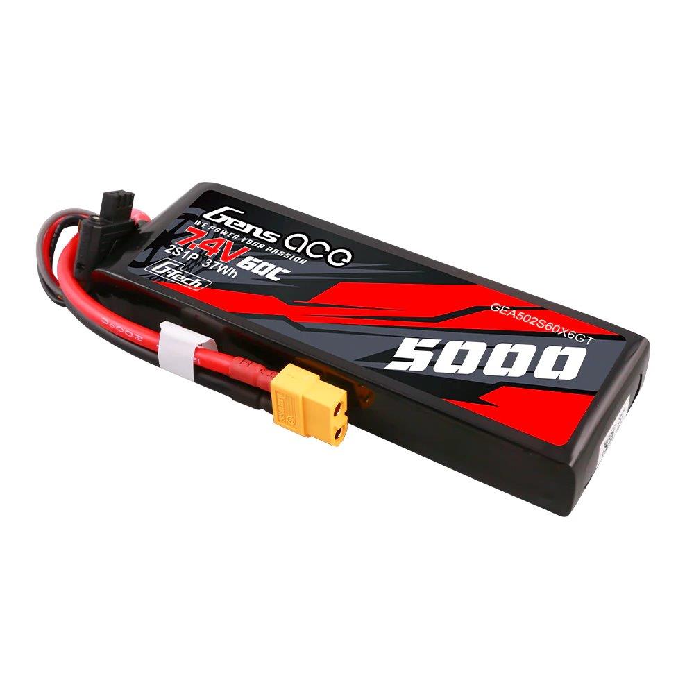 GensAce G-Tech 5000mAh 7.4V 60C 2S1P Lipo PC material case with XT60 Plug - 2