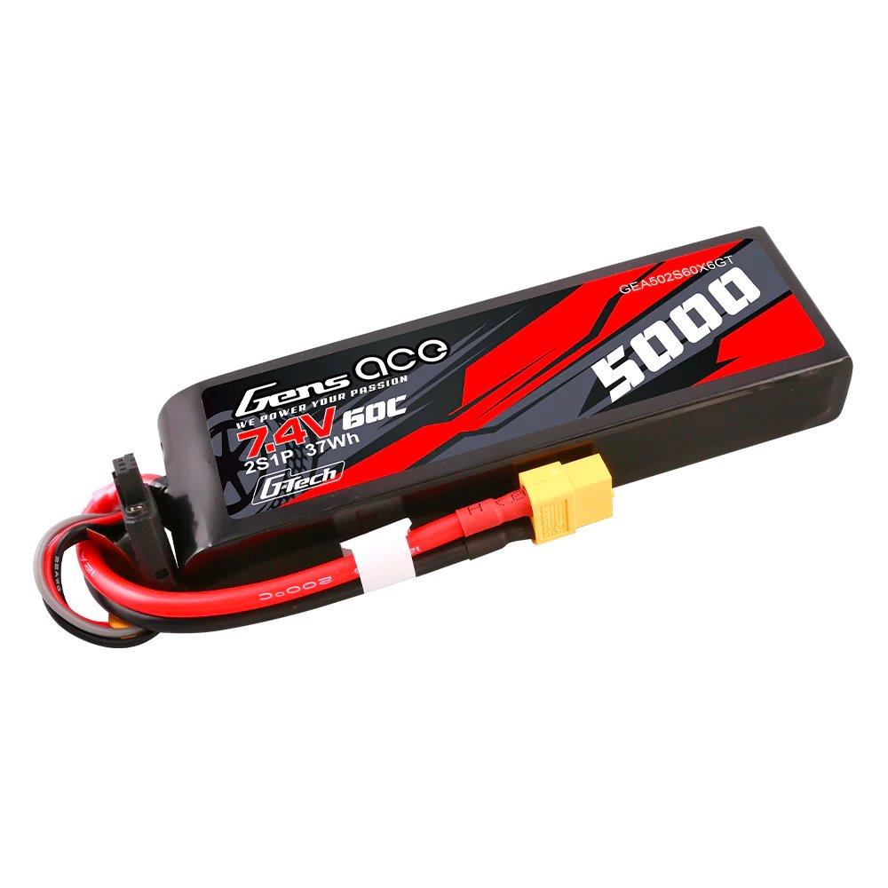 GensAce G-Tech 5000mAh 7.4V 60C 2S1P Lipo PC material case with XT60 Plug - 3