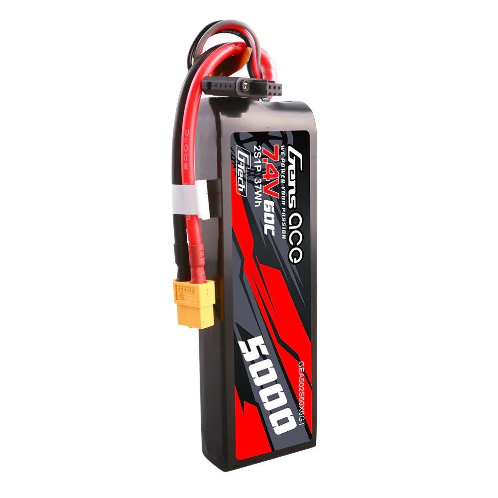 GensAce G-Tech 5000mAh 7.4V 60C 2S1P Lipo PC material case with XT60 Plug - 5