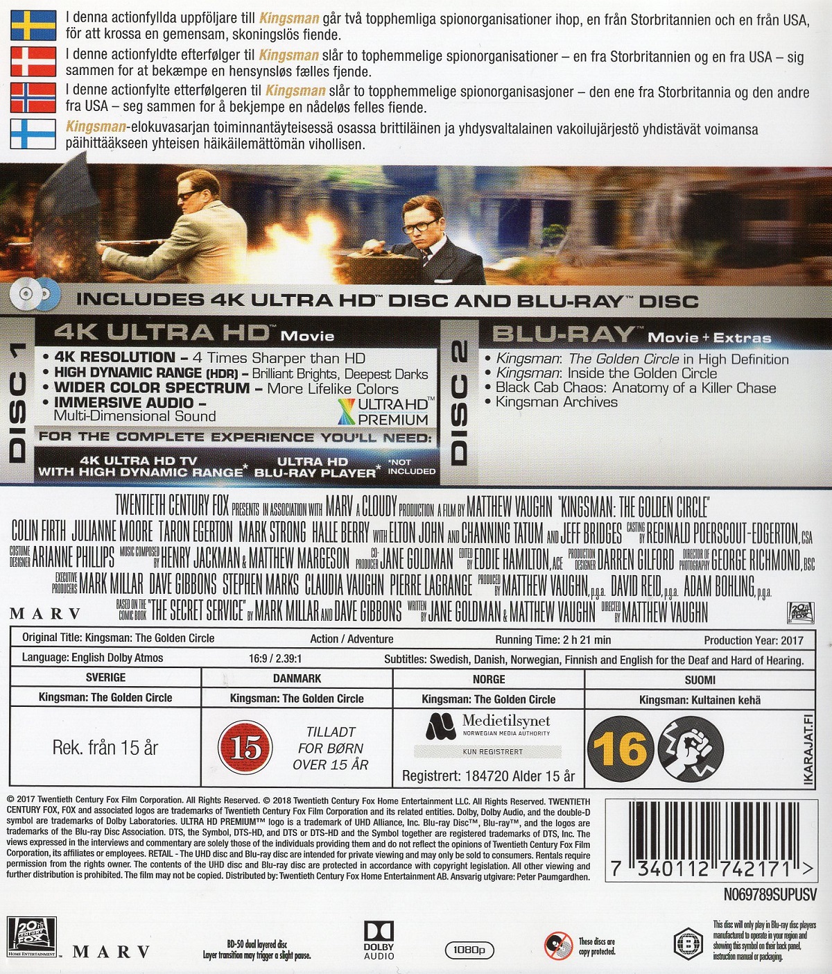 Kingsman - Golden Circle (4K Ultra HD + Blu-ray) (Begagnad) - 2