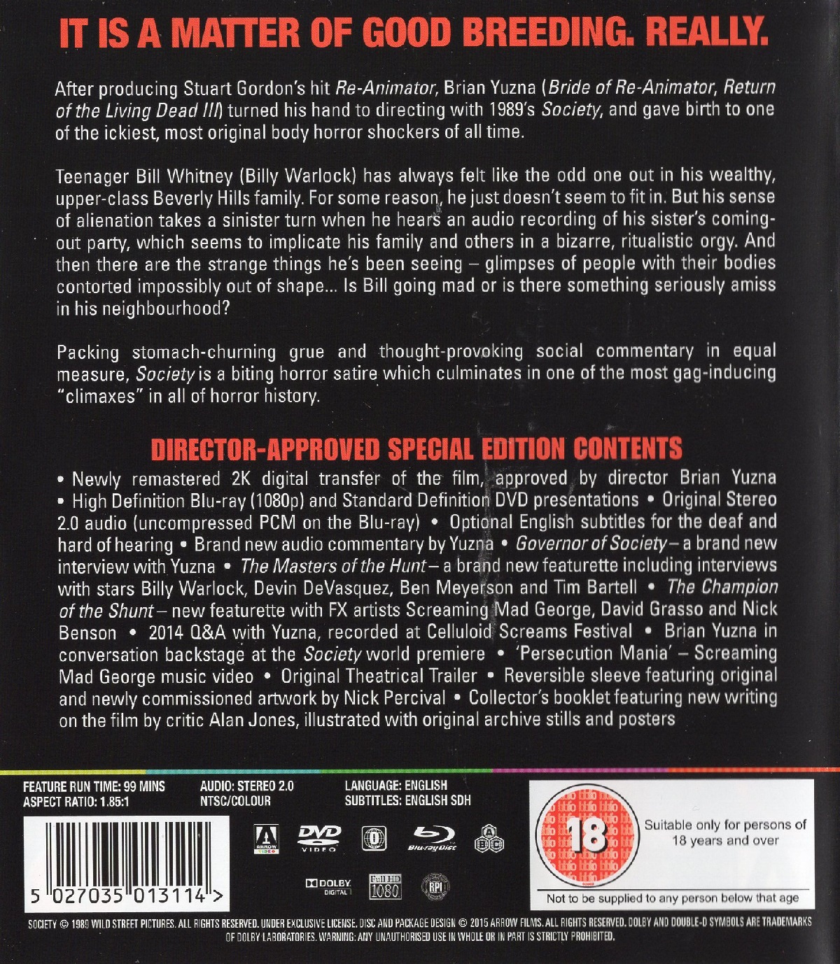 Society (ej svensk text) (Blu-ray + DVD) (Begagnad) - 2