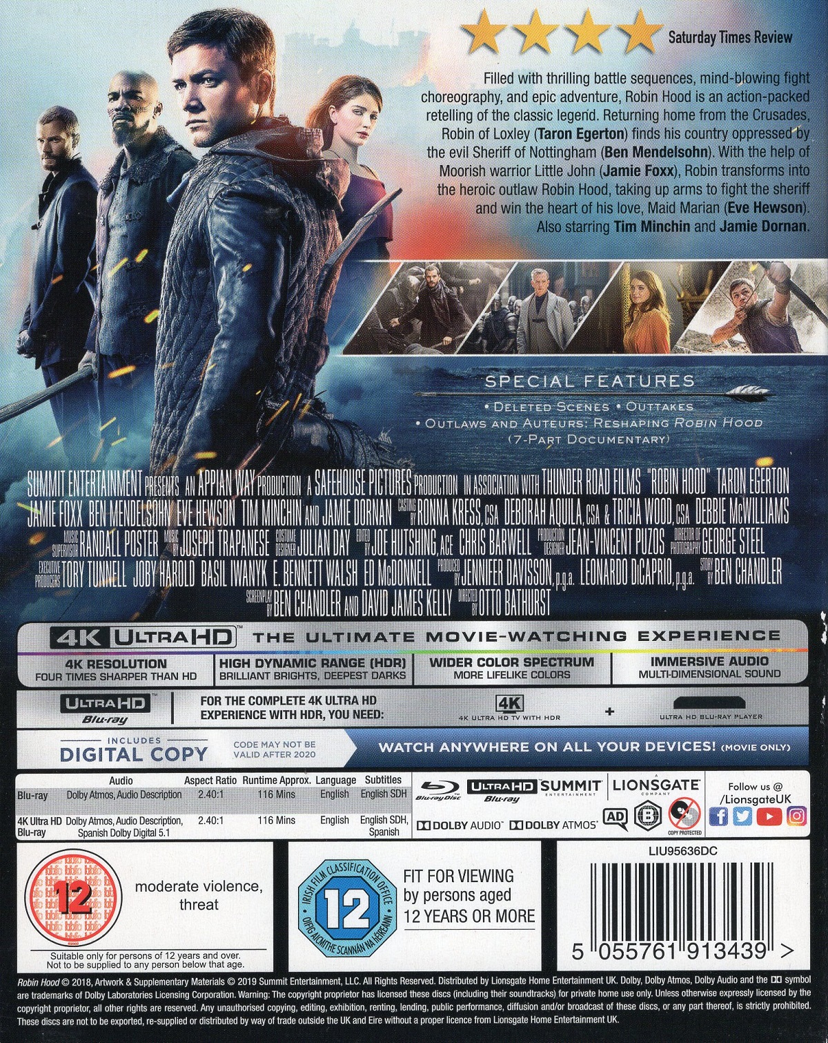 Robin Hood (2018) (ej svensk text) (4K Ultra HD + Blu-ray) (Begagnad) - 2