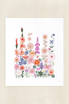 DMC Korsstygnskit Climbing flowers 24,7 x 31 cm - Aida 5,5/14 ct