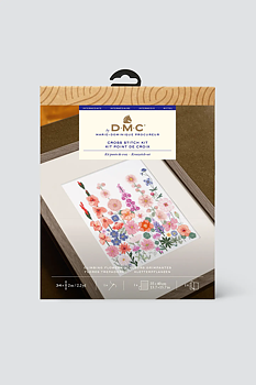 DMC Korsstygnskit Climbing flowers 24,7 x 31 cm - Aida 5,5/14 ct