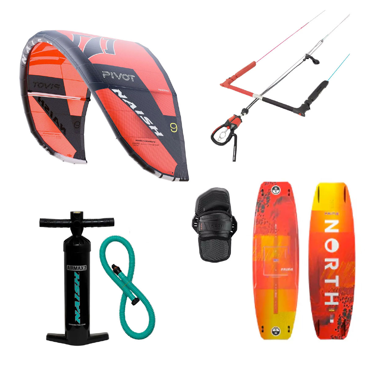 Kitepaket Naish Pivot 2026 med North Prime 25/26 bräda