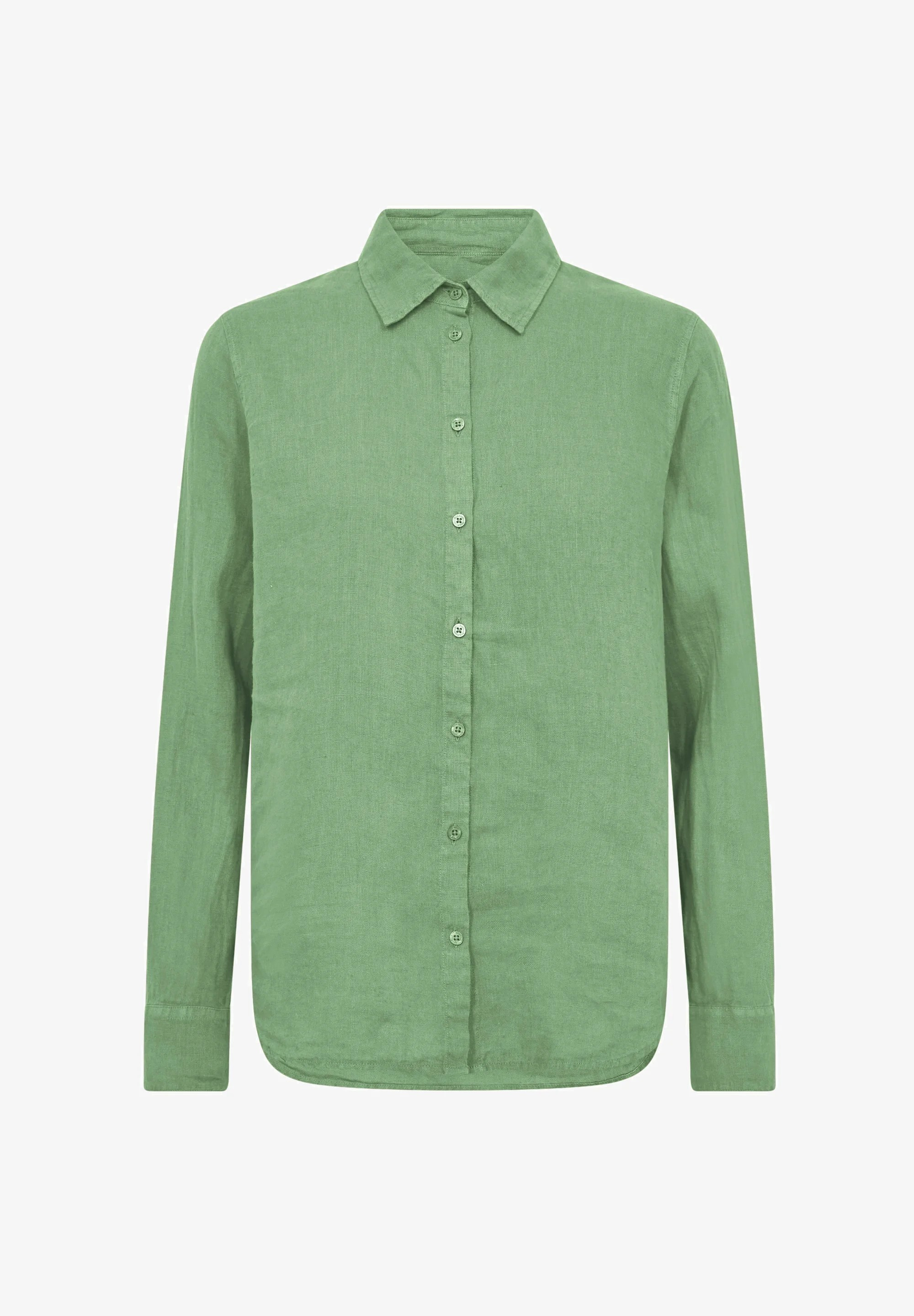 MMMartina Linen Shirt - Turf Green - Mos Mosh - 3