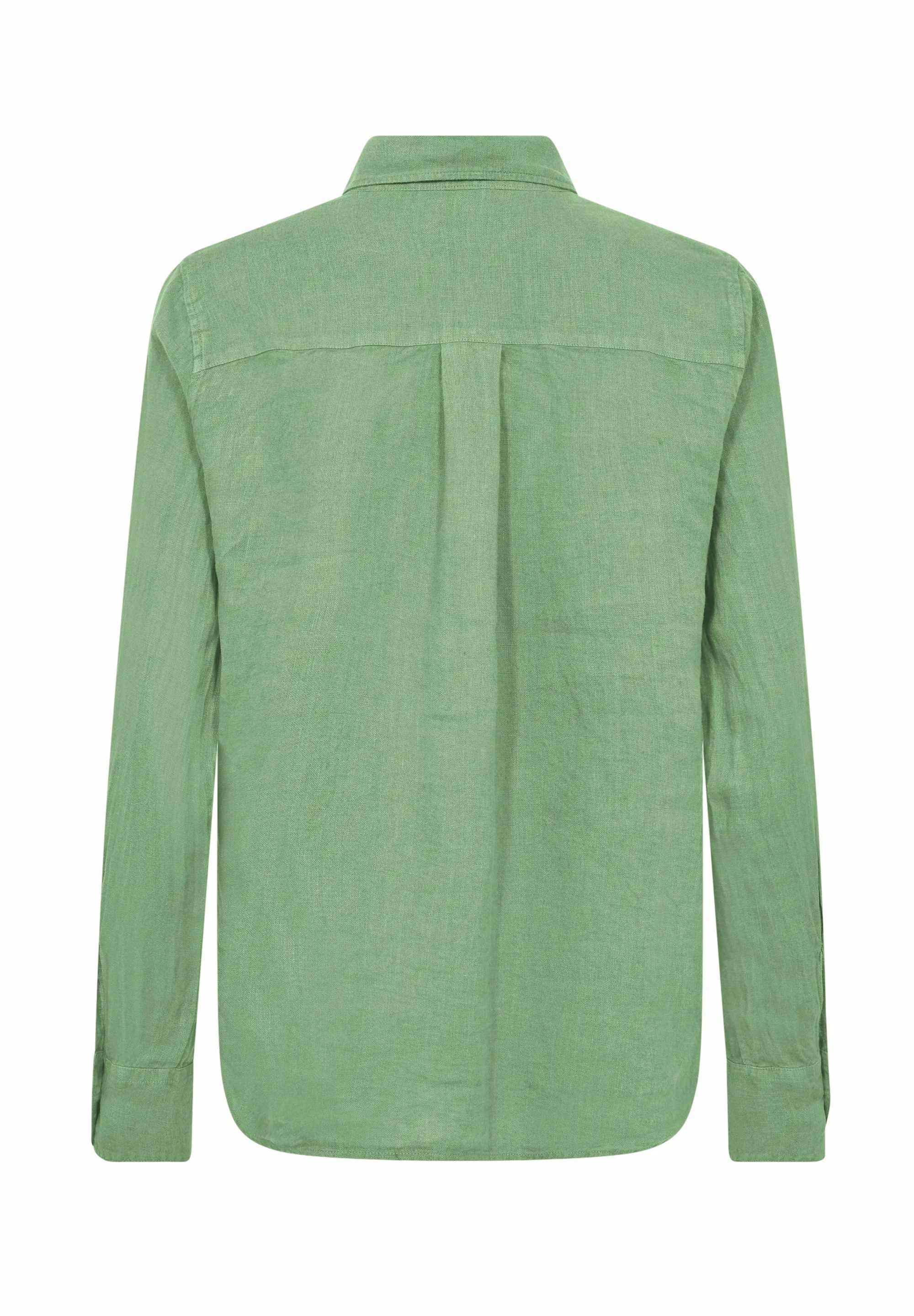 MMMartina Linen Shirt - Turf Green - Mos Mosh - 4