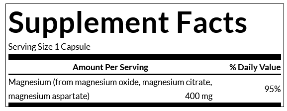 Triple Magnesium Complex 400mg - 100Caps - 2