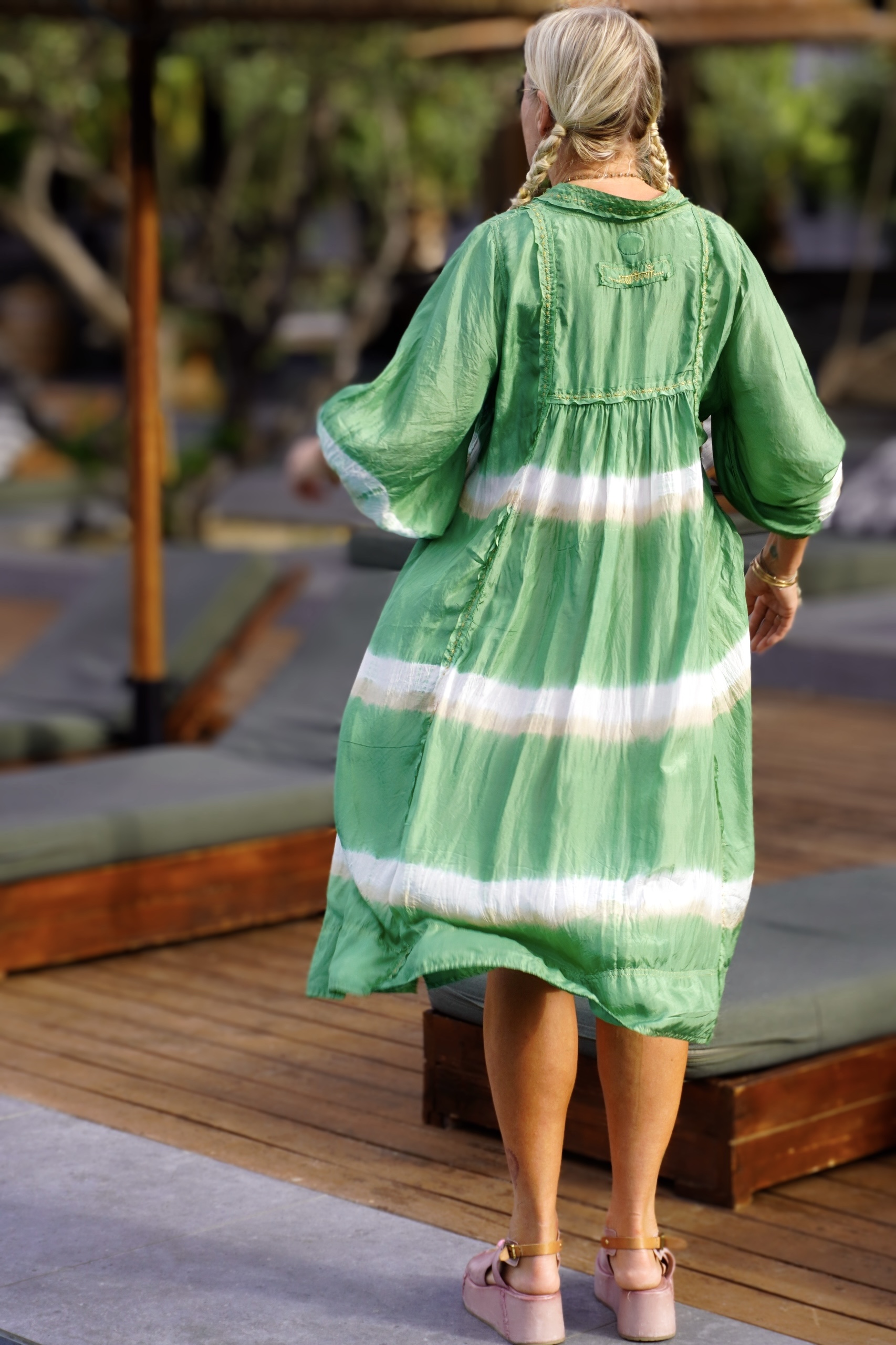 LINE SHELLEY SILK BATIK DRESS INDU GREEN - Agencies Turquoise LINE SHELLEY SILK BATIK DRESS INDU GREEN - Agencies Turquoise