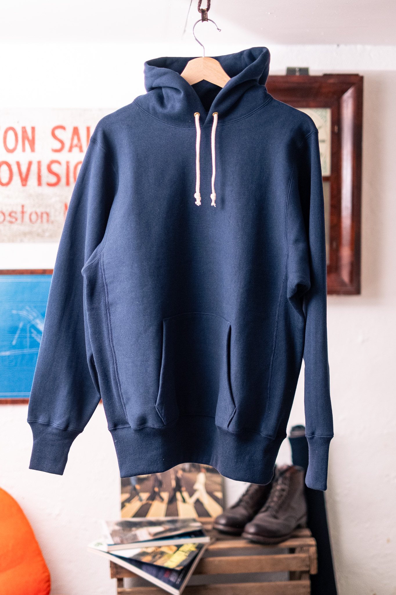 Warehouse & Co - Lot 484 Plain Hooded Sweatshirt Navy - Göteborg