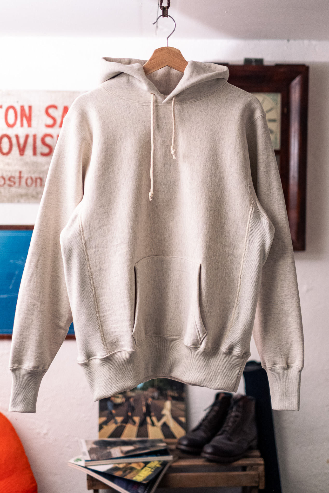 Warehouse & Co - Lot 484 Plain Hooded Sweatshirt Oatmeal