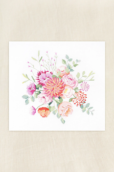 DMC Korsstygnskit Vintage Bouquet 28,5 x 28,2 cm - Aida 5,5/14 ct