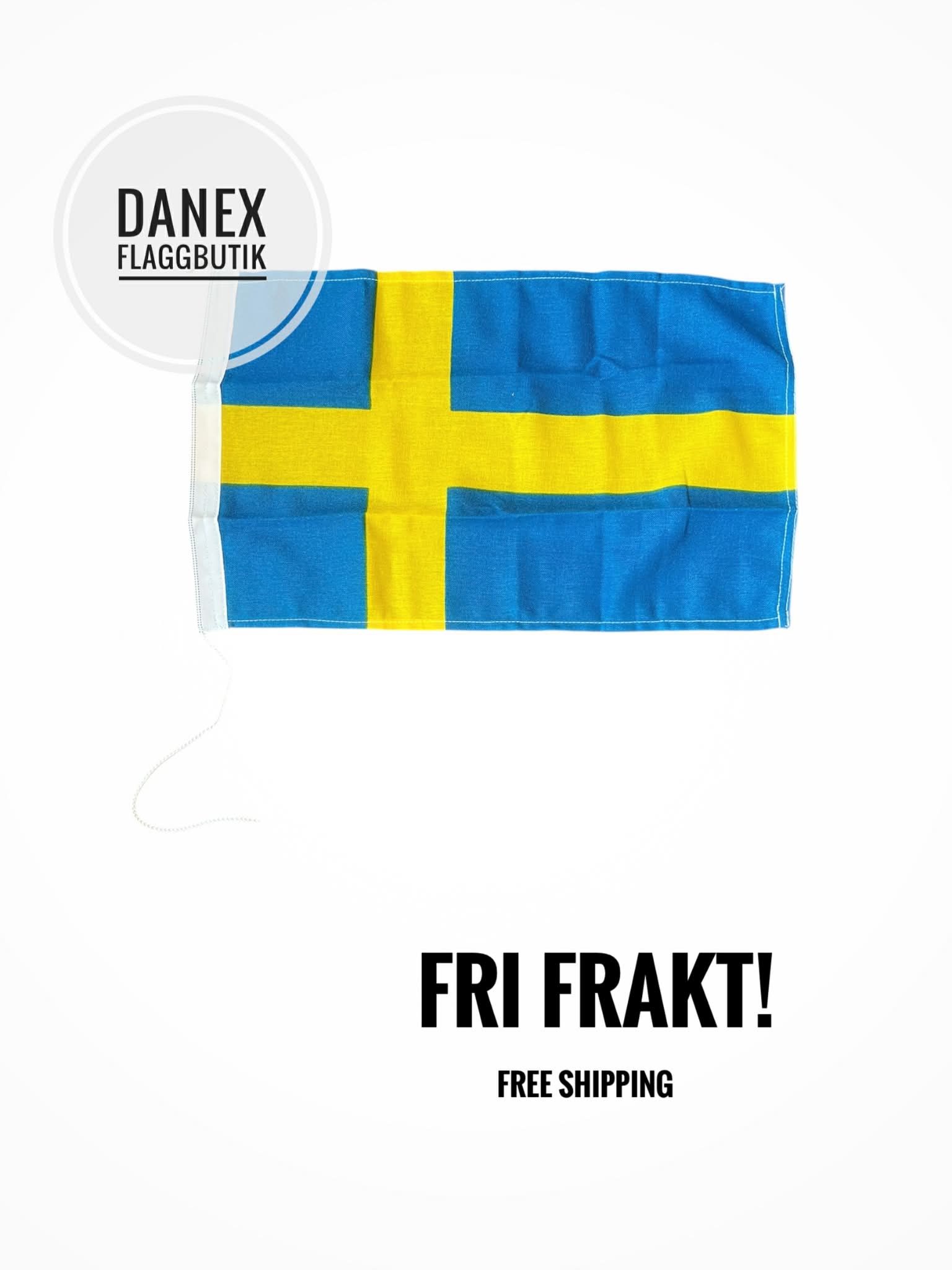 Sverige flagga 45 cm  - Ögla-lina 