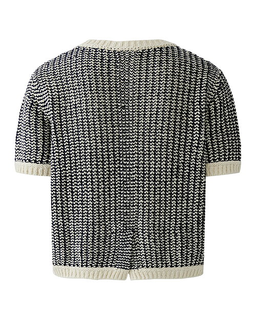 Jumper kort ärm blå/vit med vit bård - 2