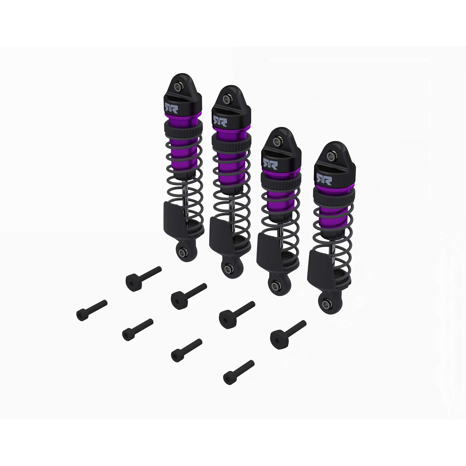 Arrma ARA-2762 Shock Set, Front/Rear Assembled, 700 cSt Oil, Purple (4Pcs): MINI