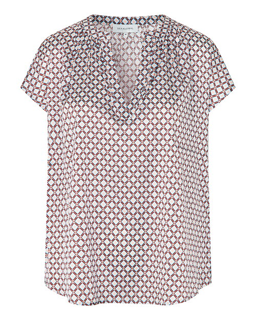 Blus Ann kort ärm mönstrad rosa/blå