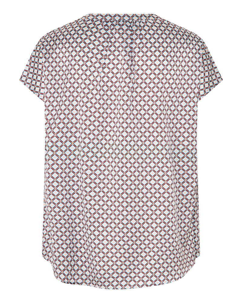 Blus Ann kort ärm mönstrad rosa/blå