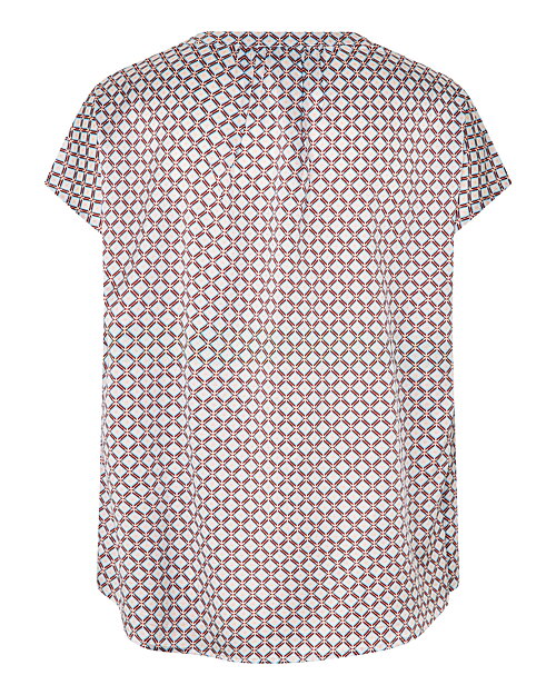 Blus Ann kort ärm mönstrad rosa/blå - 2