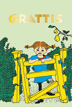 Pippi Långstrump : Grattis - Kort med kuvert