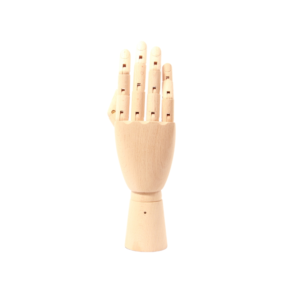Hand i trä med rörliga fingrar, 25 cm - 3
