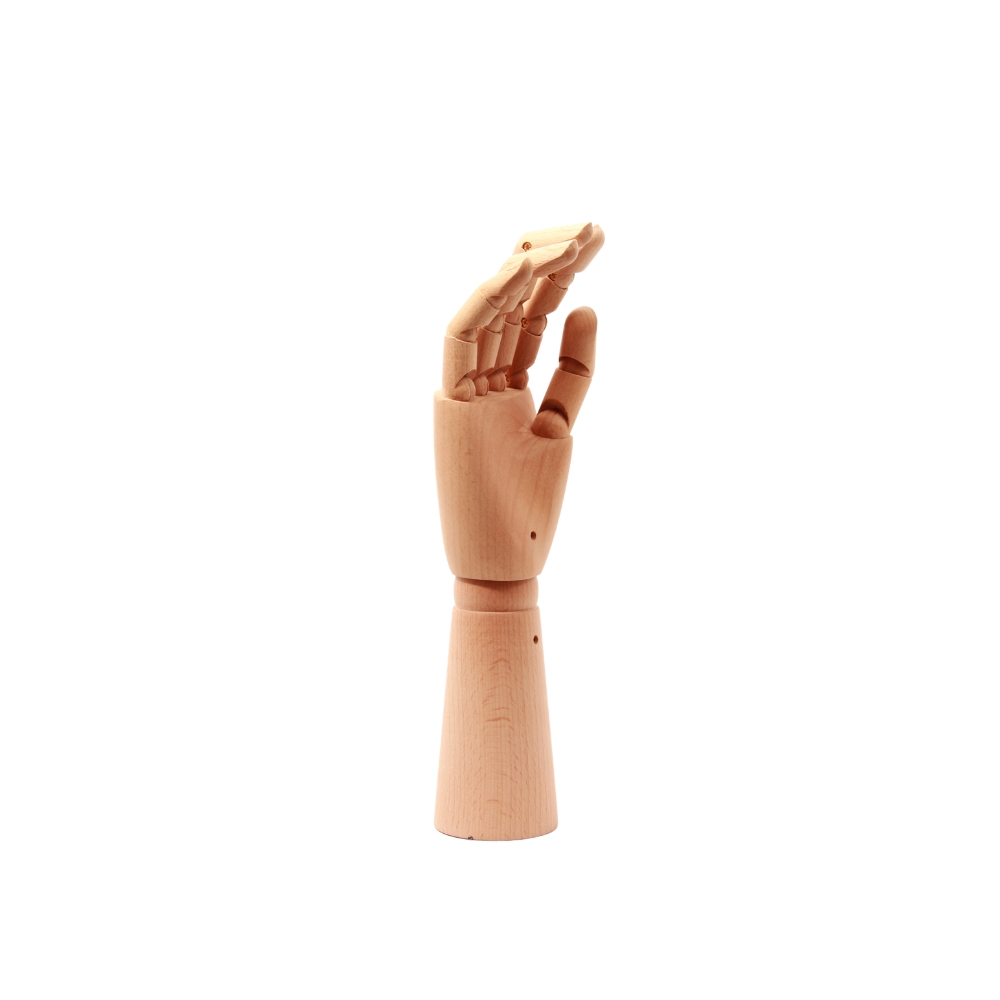 Hand i trä med rörliga fingrar, 29 cm - 3