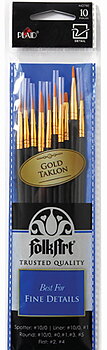 Brushes in 10 different sizes