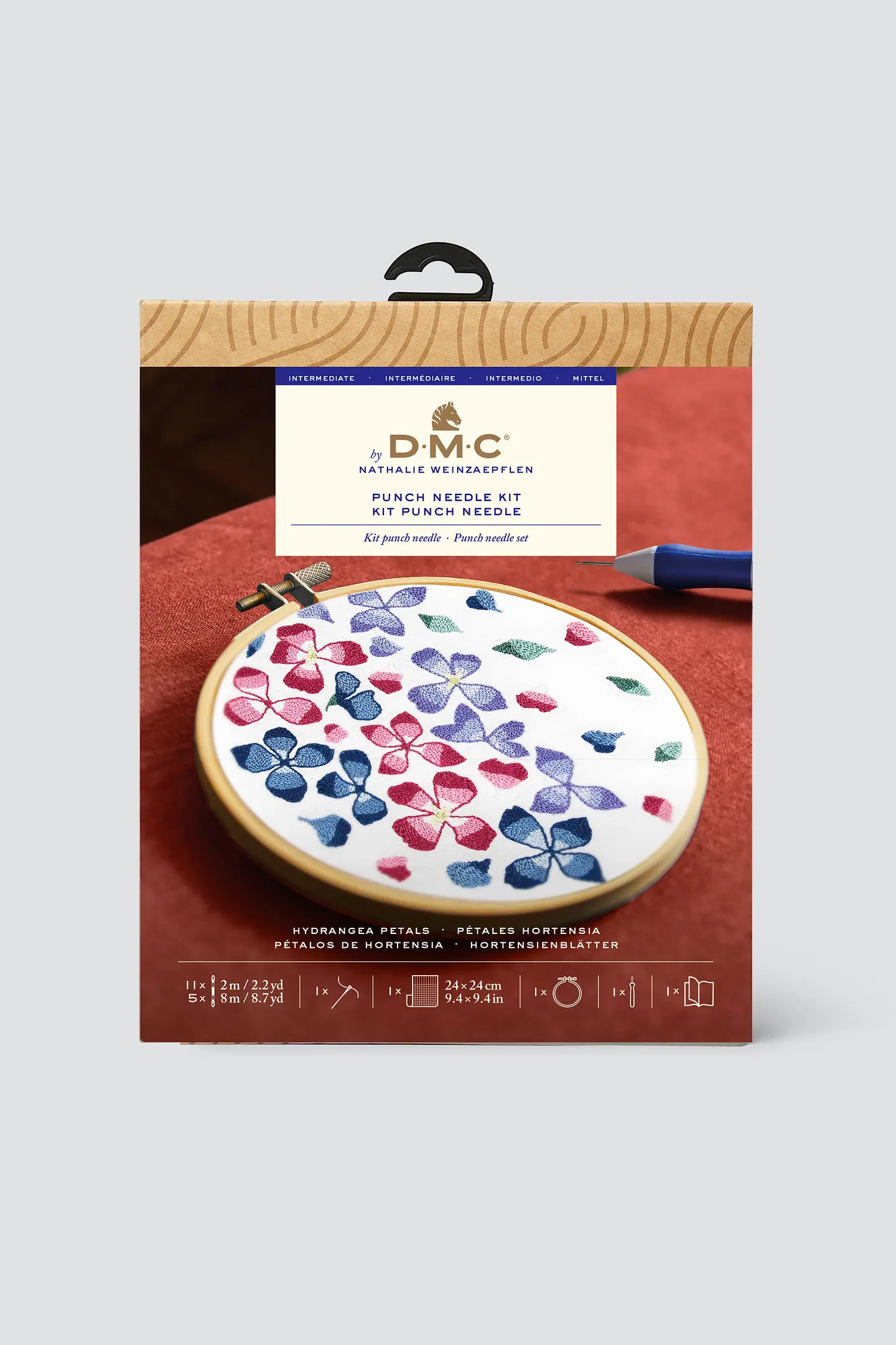 DMC Punch Needle Kit Hydrangea Petals Ø 14,5 cm  - 3