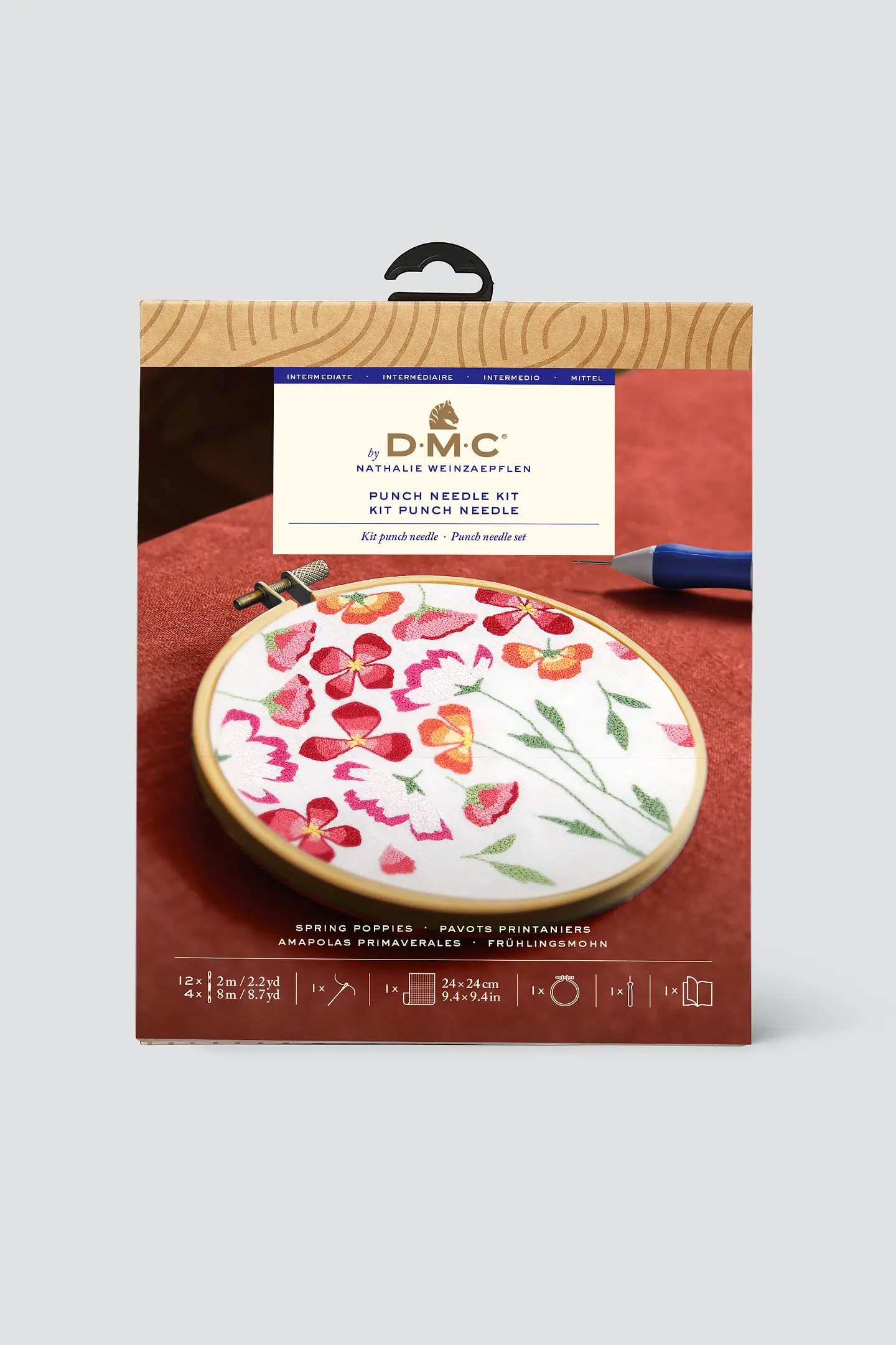 DMC Punch Needle Kit Spring Poppies Ø 14,5 cm  - 3