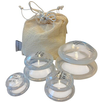Silicone Cupping Jars - transparent (4 per pack)