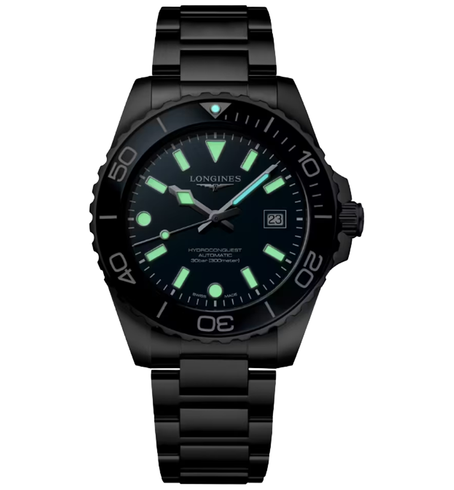 L3.788.4.96.6 Hydroconquest i 42 mm med blå urtavla från Longines