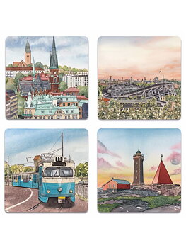Glasunderlägg 4-pack Göteborg