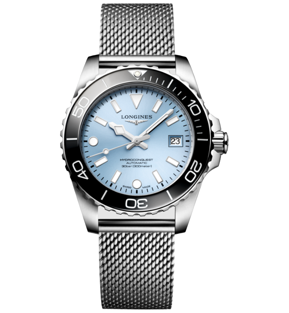L3.779.4.99.6 Hydroconquest i 39 mm med isblå urtavla från Longines