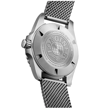 L3.779.4.90.6 Hydroconquest i 39 mm med lå och svart urtavla från Longines bakboett