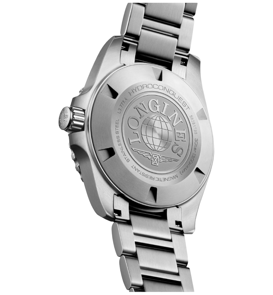 L3.779.4.56.6 Hydroconquest i 39 mm med svart urtavla från Longines
