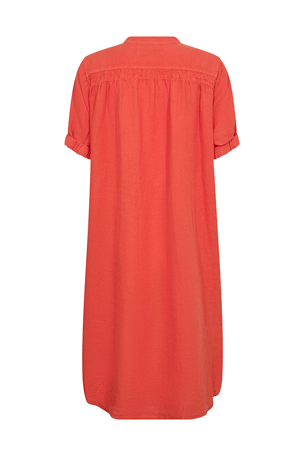 MMArleth SS Linnen Dress Spicy Orange - 2