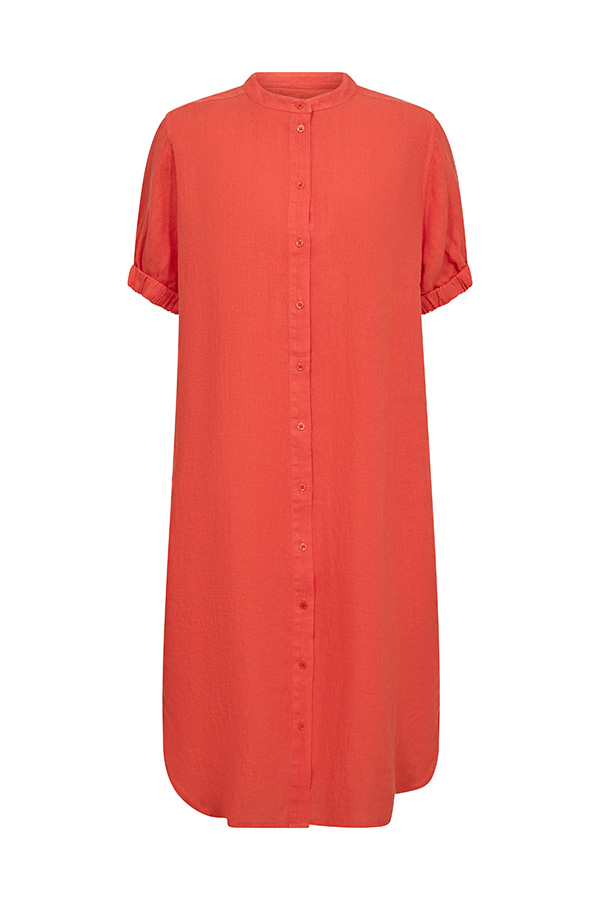 MMArleth SS Linnen Dress Spicy Orange