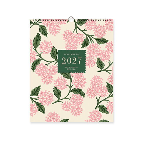 2027 Pink Hydrangea Appointment Väggkalender