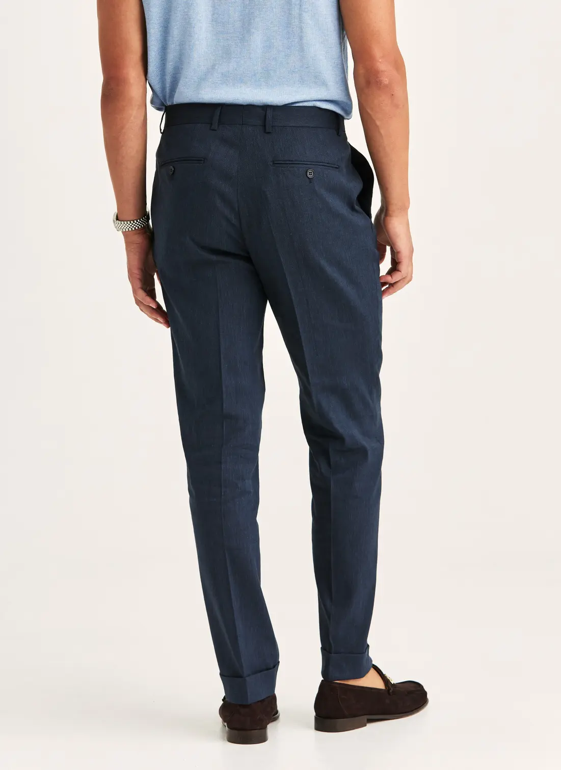 Morris - Jack Linen Suit Trs - Navy - 2